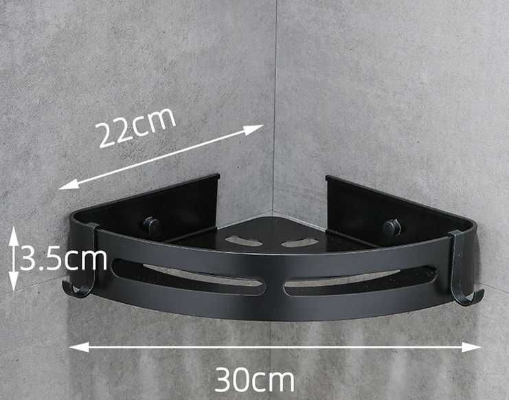 Луксозна ъглова етажерка, органайзер, рафт, стойка за баня черна, сива