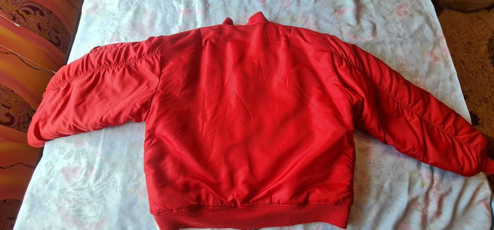 Яке бомбар, двулицев, червено и оранжево R&B