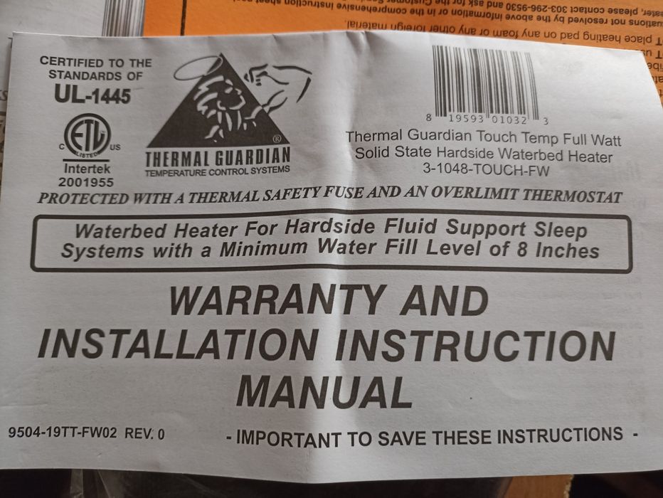 Нагреватель водяного матраса Thermal Guardian