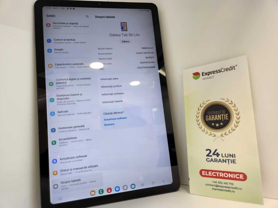 Tableta Samsung Tab S6Lite 4/64GB(Ag8 Tudor1/B74353) – Garantie 2 Ani!