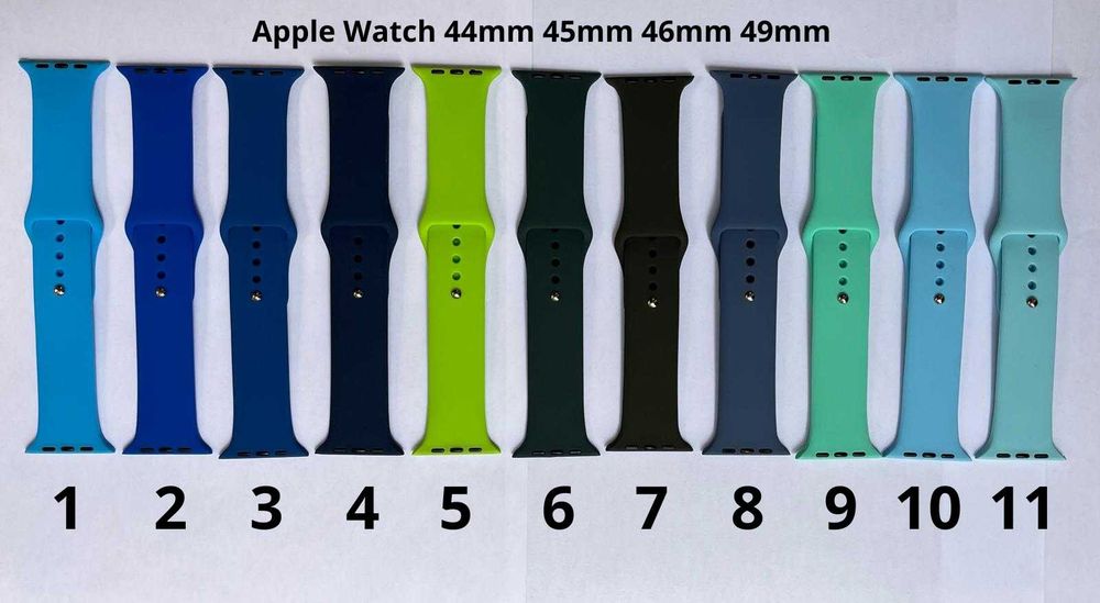 Силиконови каишки Apple Watch 44mm 45mm 46mm 49mm 11 10 Ultra 3 SE 3