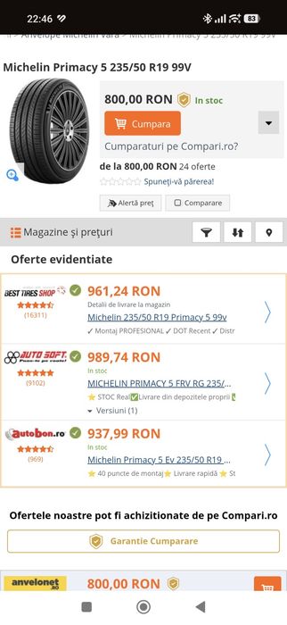 Anvelope de vara Michelin e-Primacy 235/50 R19