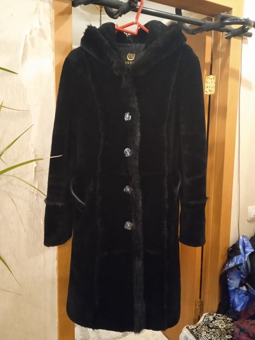 Шуба натуральная мутон цигейка