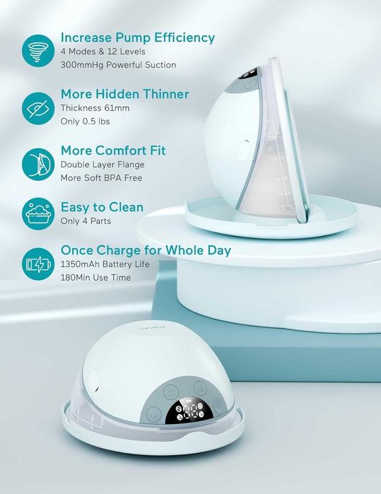 Електрическа помпа за кърма Paruu P20, 4 режима и 12 нива, 2 броя