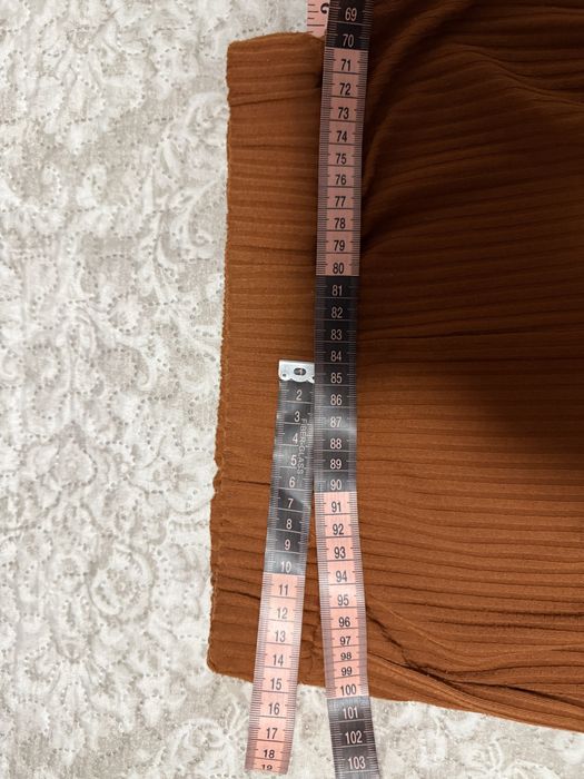 Compleu dama caramiziu casual elegant bluza si pantaloni evazati