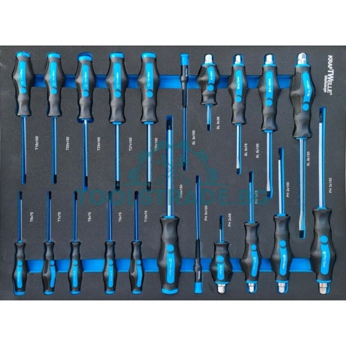 Шкаф/количка с инструменти със 7 чекмеджета,6 пълни KRAFTWELLE