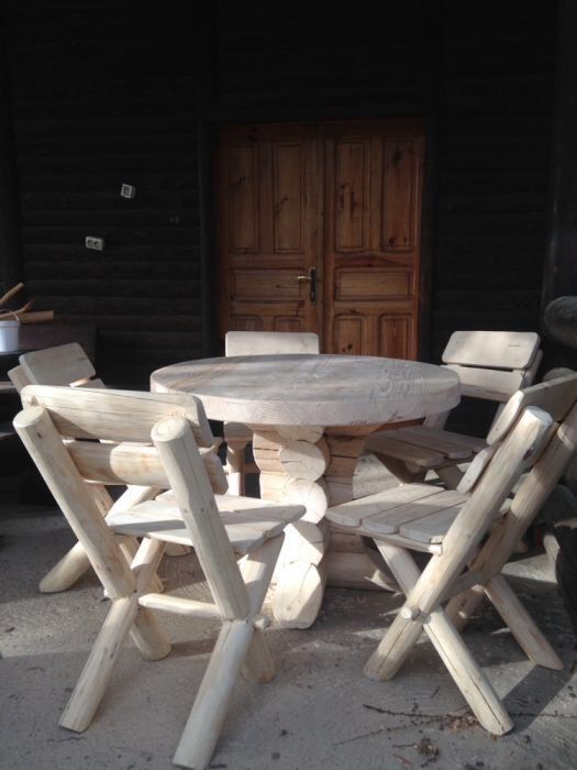 Masa lemn rotund - rustica