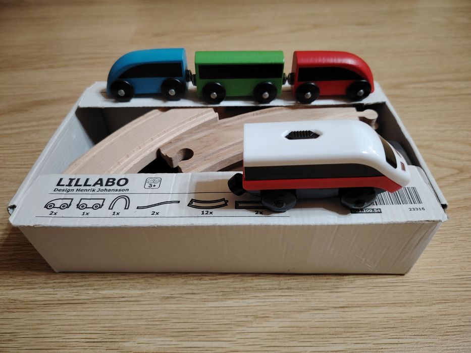 Trenulet din lemn pt copii Ikea LILLABO