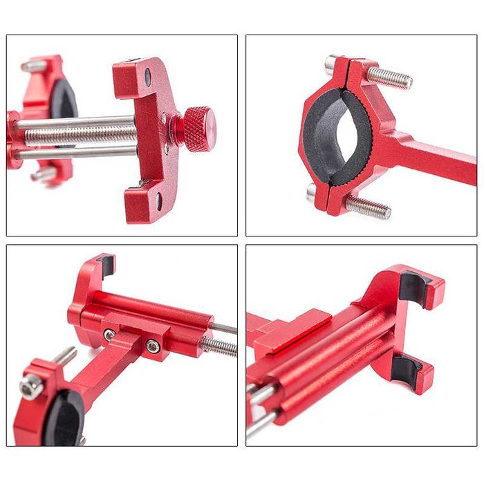 Алуминиева стойка за телефон за велосипед, мотор – двуосова, подсилена