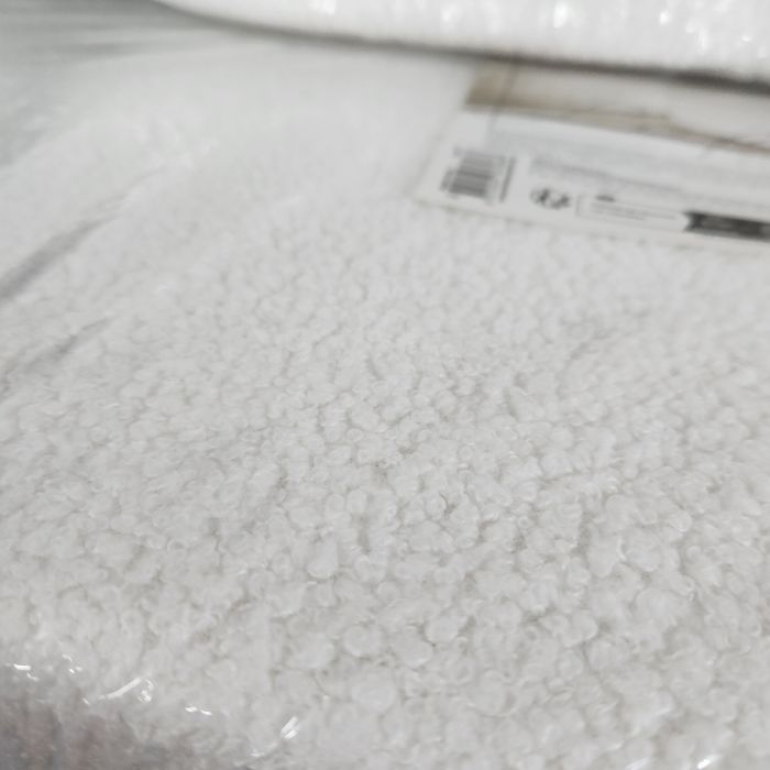 NOU Taburet oval, teddy, alb