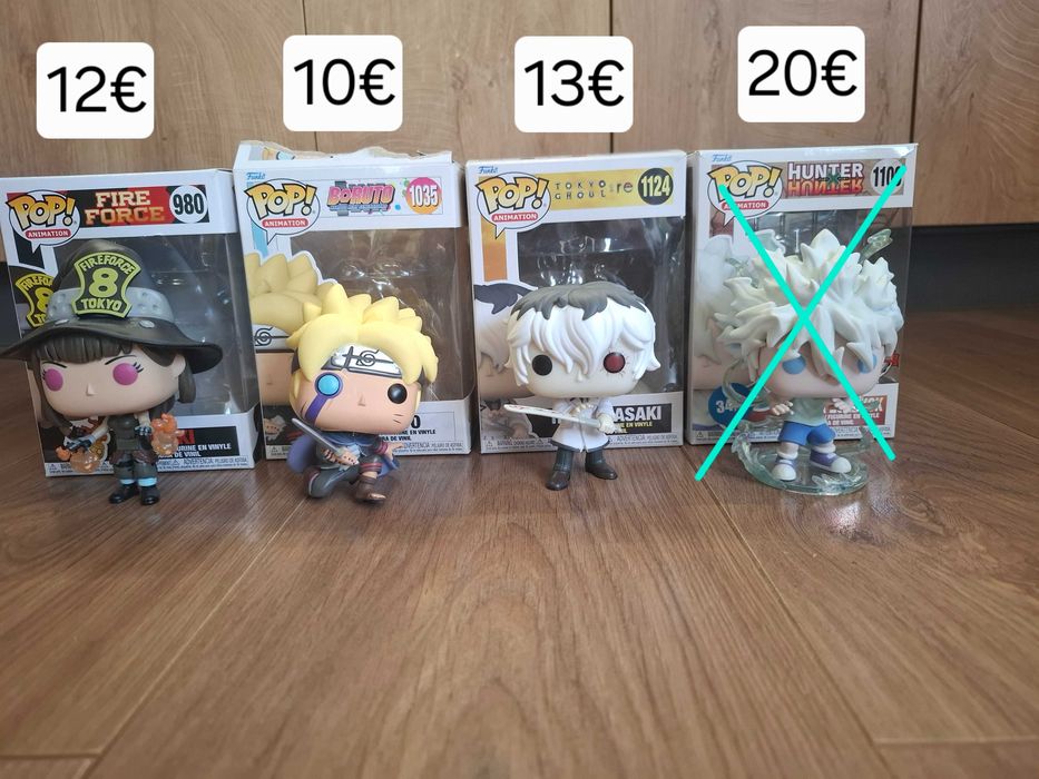 Funko POP фигурки – аниме колекция с цени от 10 до 20 евро. Boruto, Jujutsu kaisen, Atack on titan и други