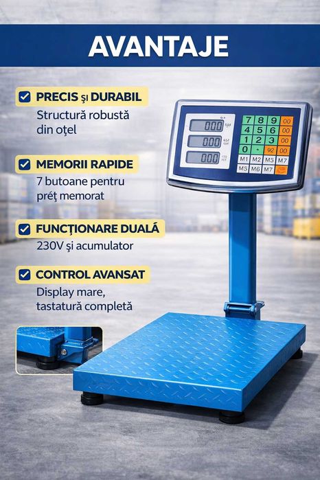Cantar Electronic 350KG Platforma Profesionala