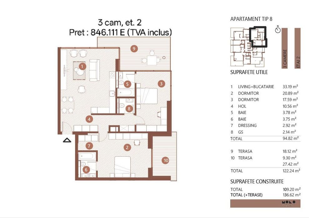 3 camere | 140 mp | Terasa  | Vedere lac | Floreasca | Premium 2026