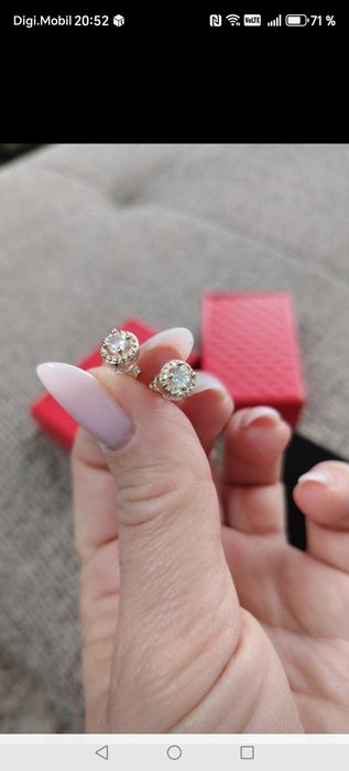 Cercei superbi argint cu zirconii albe