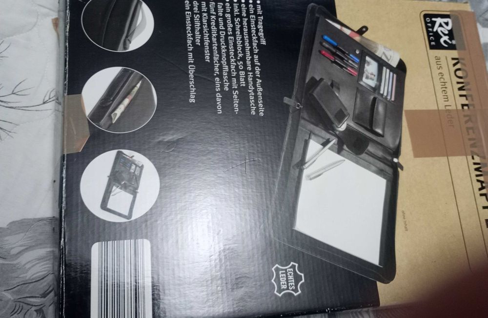 Кожена Папка/чанта за документи и/или лаптоп, нова, отлична!