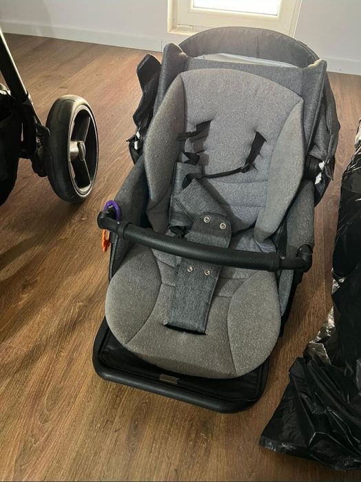Carucior copii 3 in 1 Reggio Adamex Royal Dark Gray
