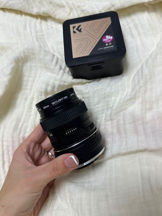 Обектив Fujinon 55mm f/1.8 + адаптер M42–FX