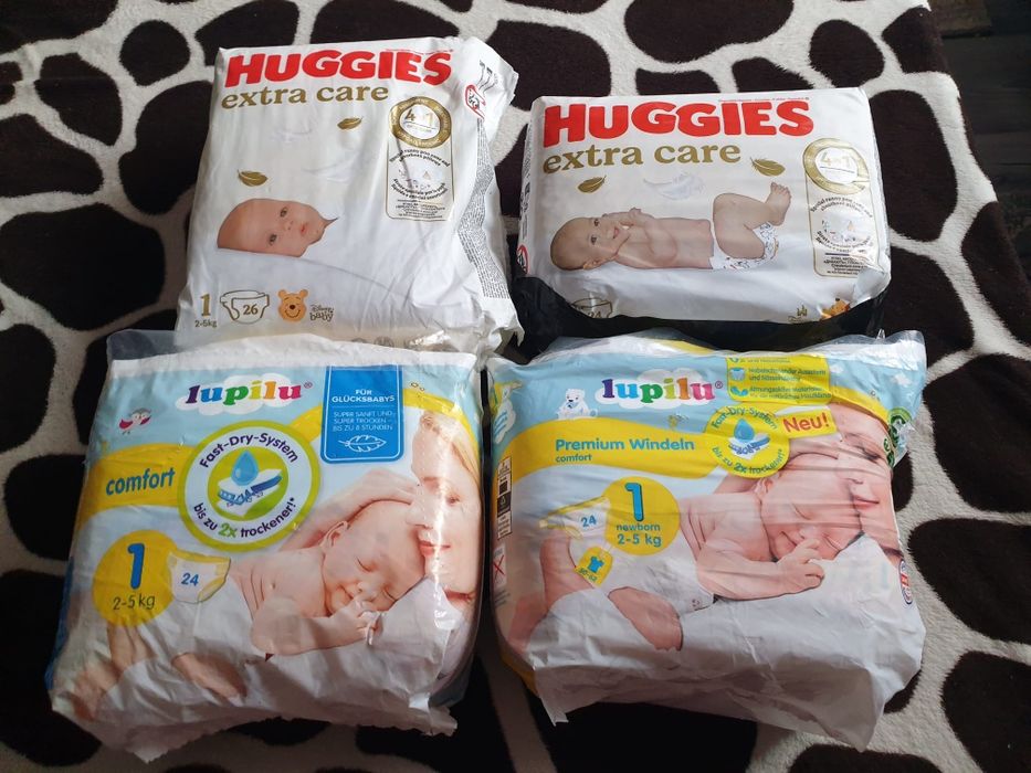 Pampersi Huggies, Lupilu și Bebelo, Nr. 1 și 2