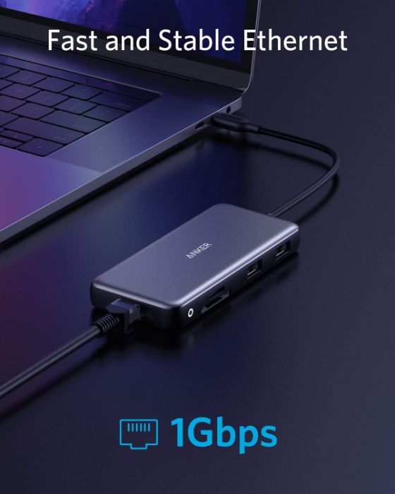 Anker PowerExpand 8-in-1 USB-C PD Ethernet Hub,хъб