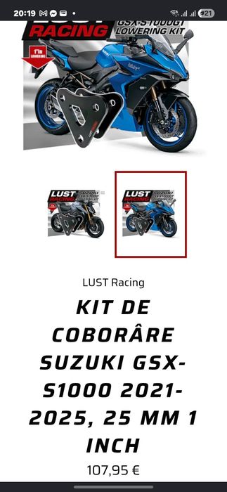 Kit de coborâre Suzuki GSX-S1000 /GT