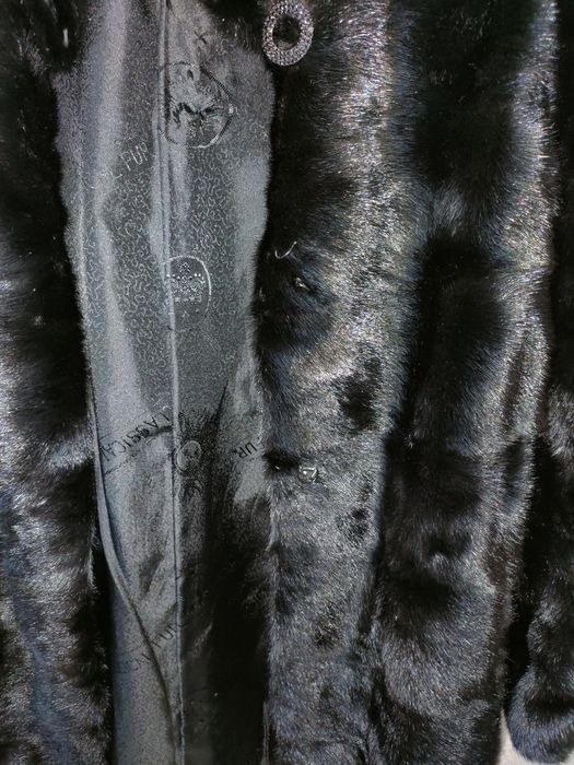 Норковая шуба, черный графит