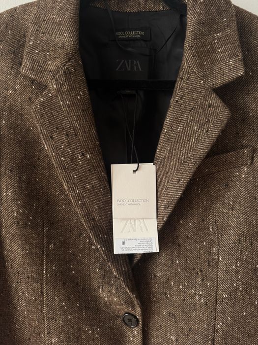 Коричневый блейзер Zara, S размер