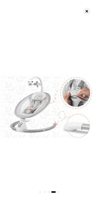 Leagan electric cu vibratii, muzica si jucarii Ricokids 705000, Gri