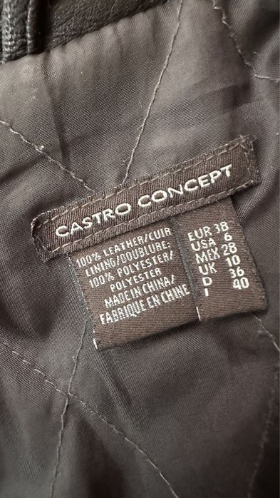 Geaca de piele maro Castro Jeans
