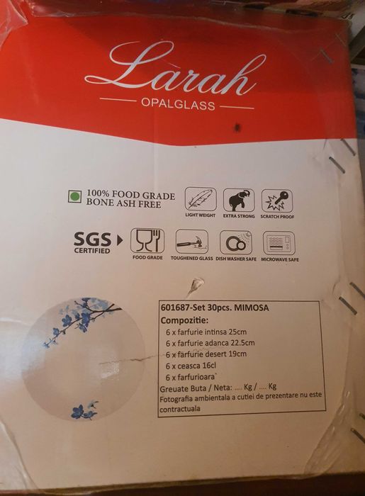 Serviciu masa / set nou farfurii si cesti cafea arcopal 30 piese