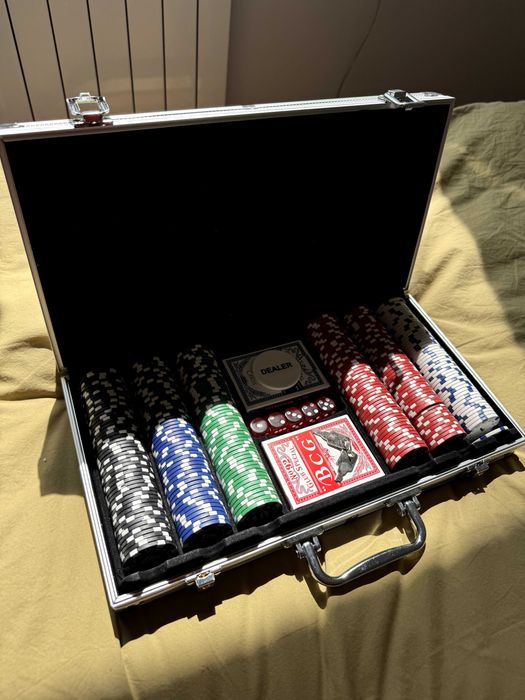 настоящий тяжелый набор для покера Техасский Холдем