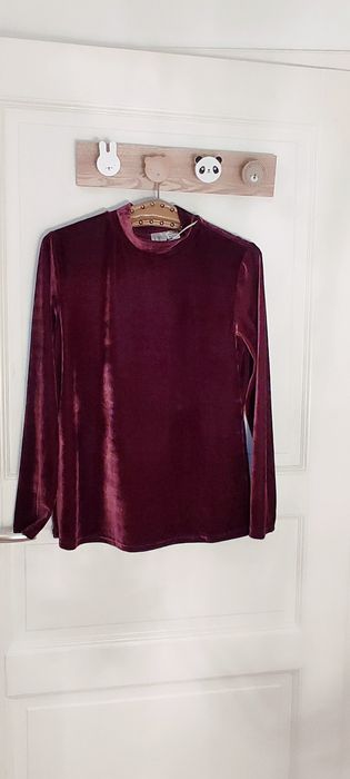 Bluziță bordo festiva, de catifea, nouă, mărime M-L, extra fina