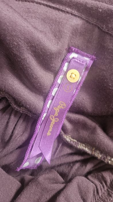 Pepe Jeans дълга памучна кафява рокля S