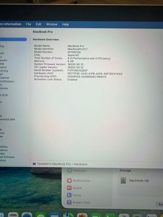 MacBook Pro M1 512GB 8RAM