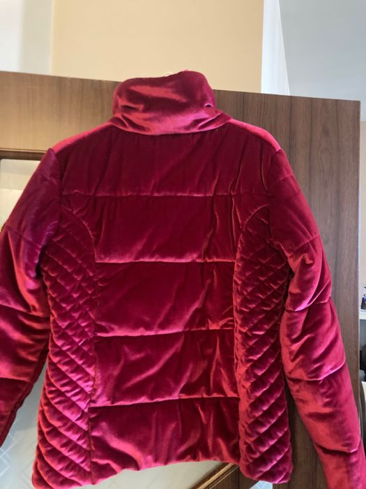 Разпродажба- Зимно яке от кадифе – цвят Бордо
