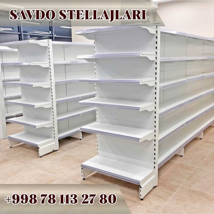 Мetall stellajlar, savdo tokcha, стеллаж для магазина