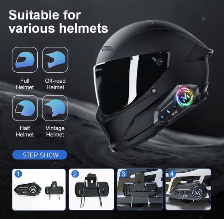 Intercom bluetooth casca moto