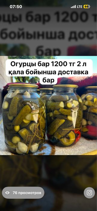 Тұздалған қияр/соленое огурцы