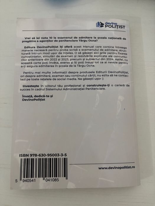Vand Manual Admitere Penitenciar Devino Politist