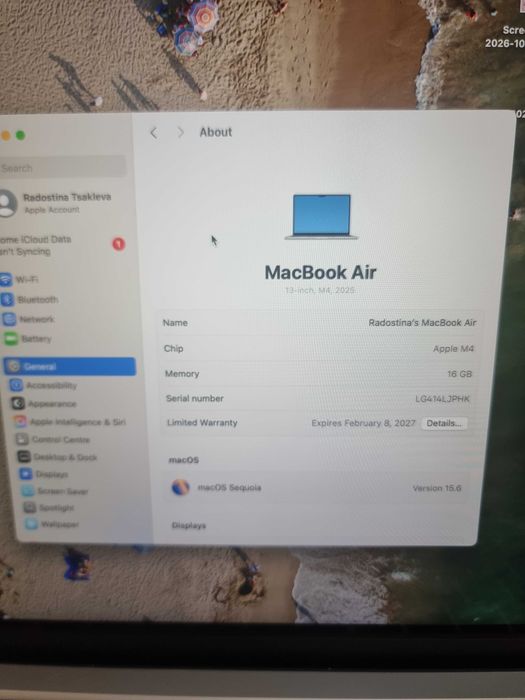 MacBook Air 13″ M4 / 16GB /256GB SSD