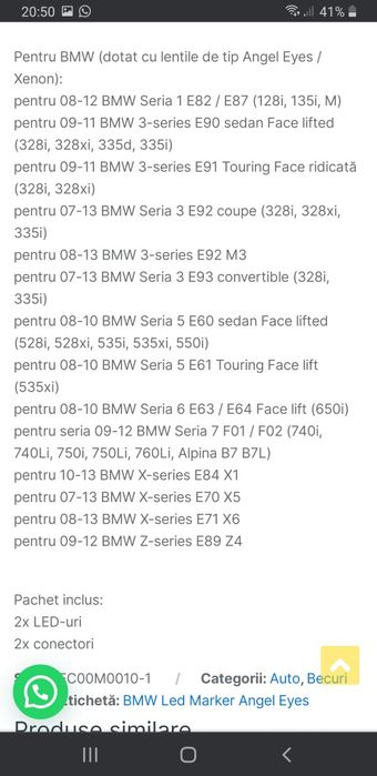 Becuri LED pentru BMW