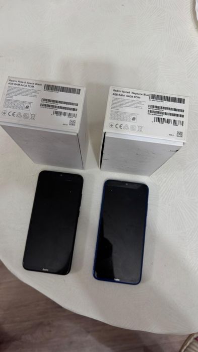 Redmi note 8 черный и голубой
