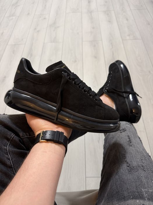 Adidasi Barbati Alex. Mcqueen Full Negru Catifea Silicon!