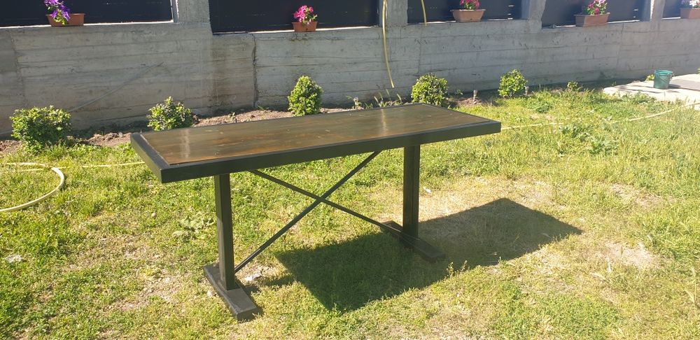 Suport hamac mese din fier si lemn