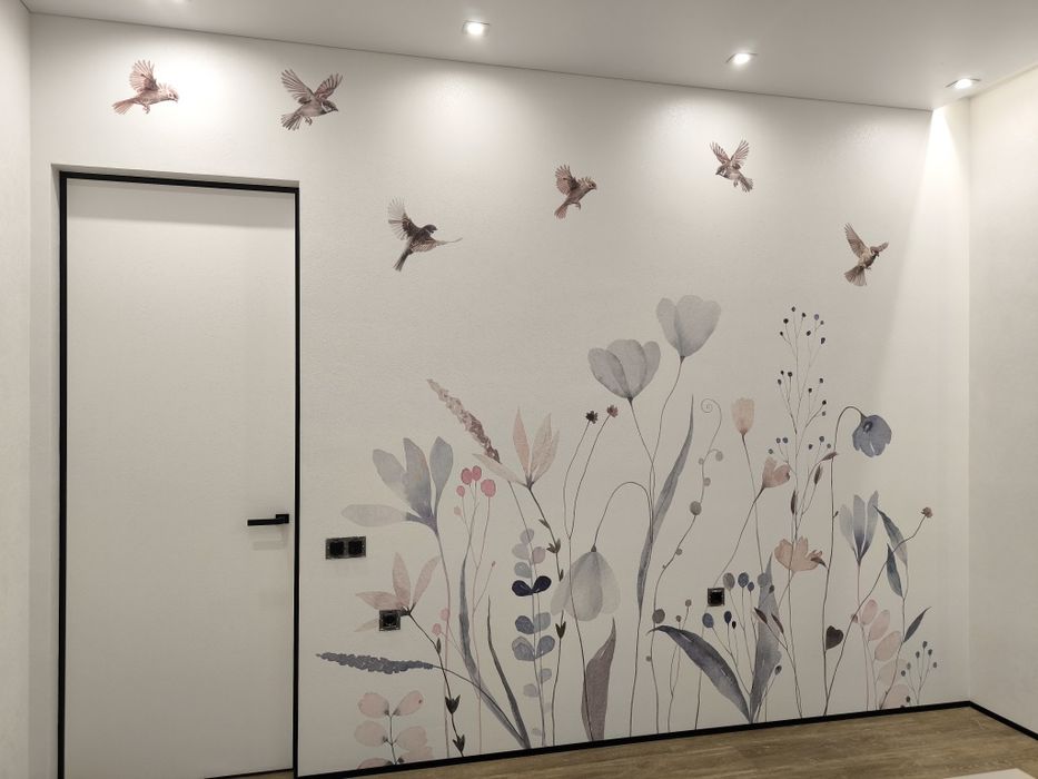 Поклейка обоев, шпаклёвка