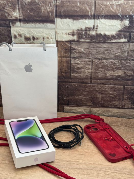 Iphone 14, Purple, 128GB, Smartphone, Apple, Телефон - 85% Battery Health + оригинална кутия и аксесоари