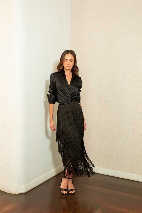Bluza dama Andres Otalora Columbia 100% matase Cae La Noche neagra
