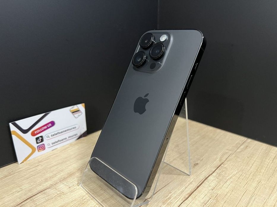 iPhone 14 Pro 128Gb Space Black Second-Hand Bun 3 ani garanție, Telefo