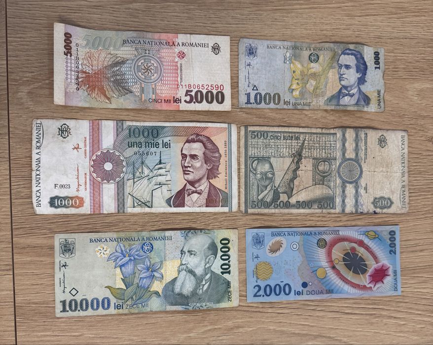 Bancnote vechi diferite sume