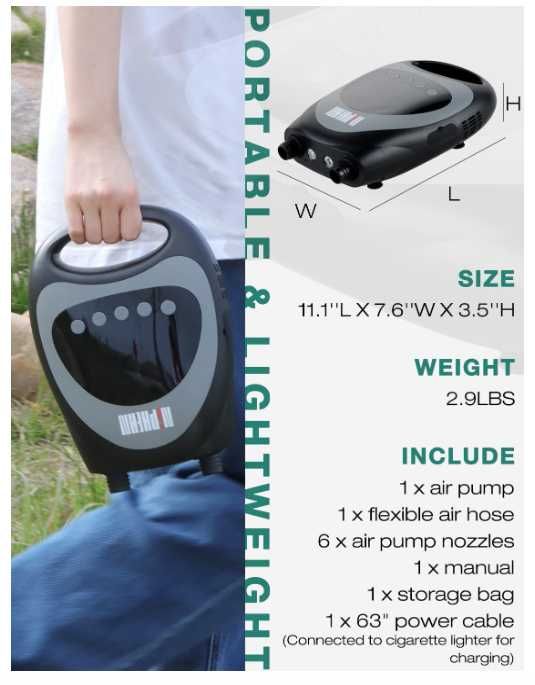 Pompa smart Electrica Portabila 20 Psi Oprire Automata cu acumulator