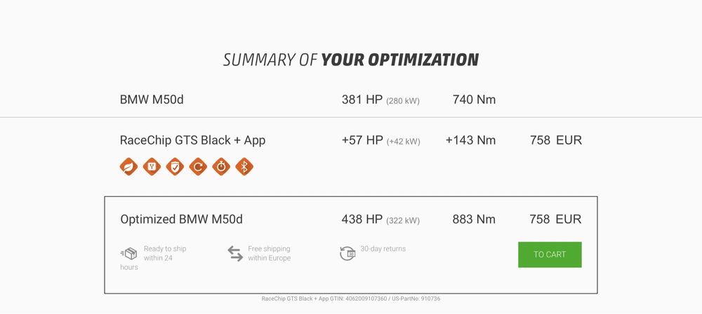 Vand Racechip GTS BLACK + Bluetooth App BMW